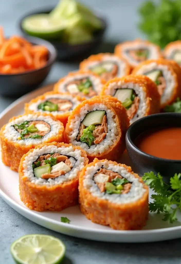 27 Bang Bang Chicken Air Fryer Recipes That Bring the Heat 8 27 Bang Bang Chicken Air Fryer Recipes That Bring the Heat - 7. Bang Bang Chicken Sushi Rolls