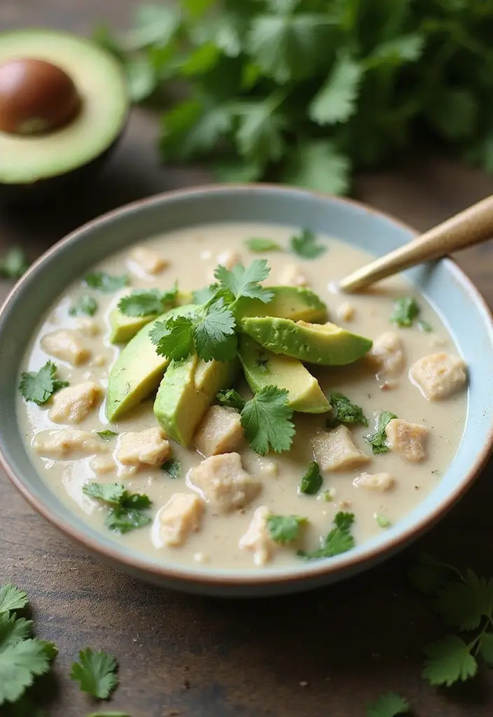 27 Best White Chicken Chili Recipe Versions That Warm You Up 25 27 Best White Chicken Chili Recipe Versions That Warm You Up - 24. White Chicken Chili with Cilantro and Avocado