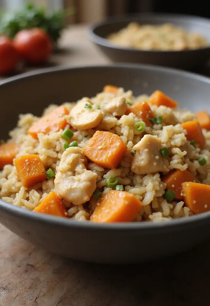 27 Garlic Chicken Fried Rice Recipes That Beat Takeout 16 27 Garlic Chicken Fried Rice Recipes That Beat Takeout - 15. Garlic Chicken Fried Rice with Sweet Potatoes