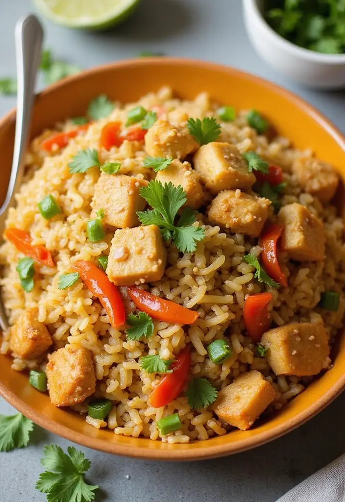 27 Garlic Chicken Fried Rice Recipes That Beat Takeout 6 27 Garlic Chicken Fried Rice Recipes That Beat Takeout - 5. Garlic Chicken Fried Rice with Bell Peppers