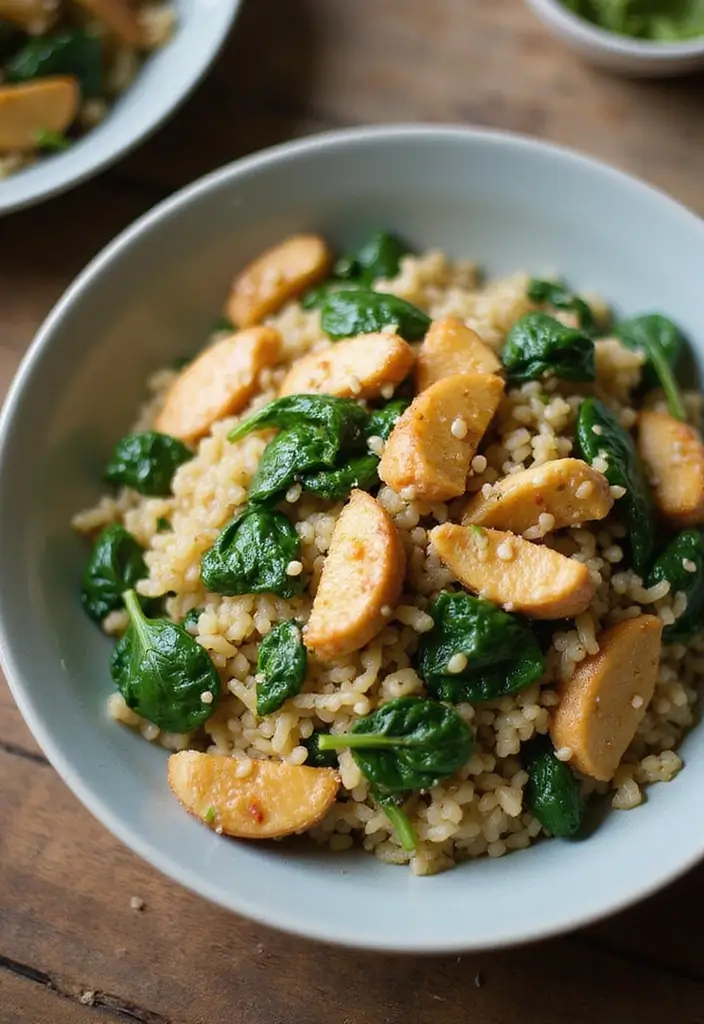 27 Garlic Chicken Fried Rice Recipes That Beat Takeout 8 27 Garlic Chicken Fried Rice Recipes That Beat Takeout - 7. Garlic Chicken Fried Rice with Spinach