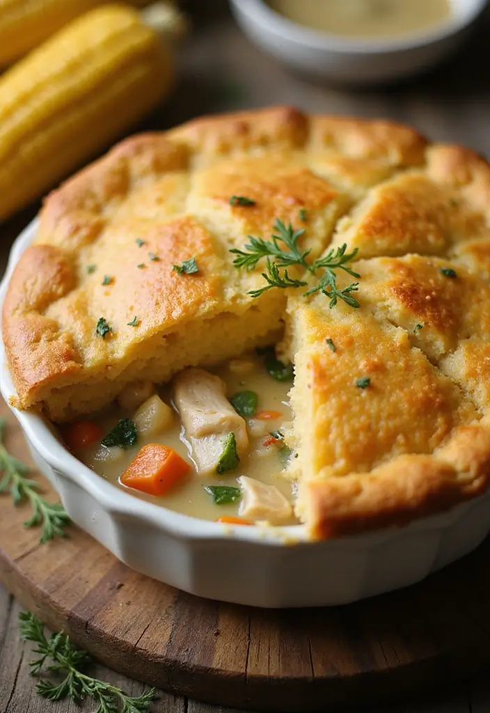 27 High Protein Chicken Pot Pie Recipes That Keep You Full 28 27 High Protein Chicken Pot Pie Recipes That Keep You Full - 27. Chicken Pot Pie with a Cornbread Crust