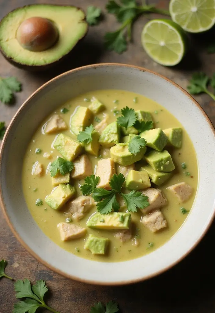 27 Mexican Chicken Soup Recipes That Bring Southwest Flavor 5 27 Mexican Chicken Soup Recipes That Bring Southwest Flavor - 4. Creamy Avocado Chicken Soup