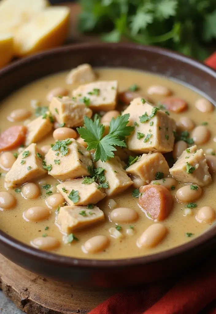 27 White Chicken Chili with Cream Cheese Recipes That Are Smooth & Rich 11 27 White Chicken Chili with Cream Cheese Recipes That Are Smooth & Rich - 10. White Chicken Chili with Cream Cheese and Beans