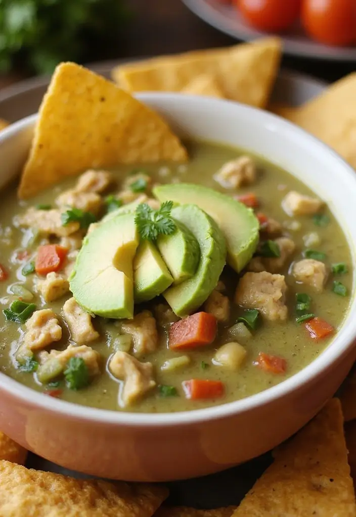 27 White Chicken Chili with Cream Cheese Recipes That Are Smooth & Rich 18 27 White Chicken Chili with Cream Cheese Recipes That Are Smooth & Rich - 17. Creamy Salsa Verde White Chicken Chili