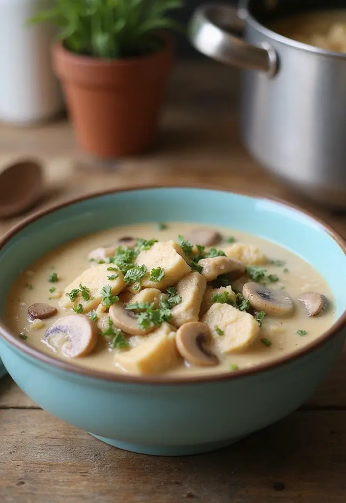 27 White Chicken Chili with Cream Cheese Recipes That Are Smooth & Rich 22 27 White Chicken Chili with Cream Cheese Recipes That Are Smooth & Rich - 21. Creamy White Chicken Chili with Mushrooms