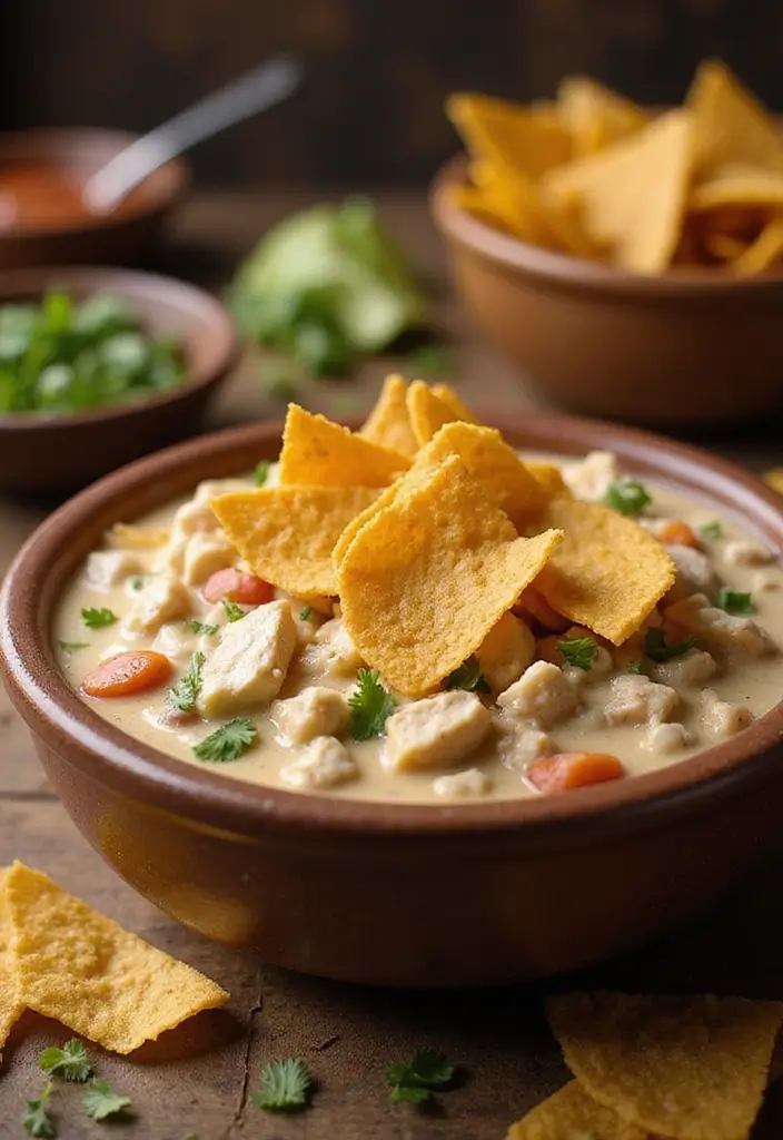 27 White Chicken Chili with Cream Cheese Recipes That Are Smooth & Rich 25 27 White Chicken Chili with Cream Cheese Recipes That Are Smooth & Rich - 24. Creamy White Chicken Chili with Tortilla Strips