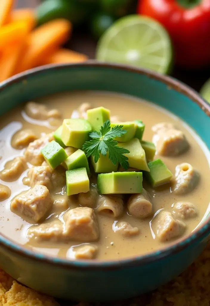27 White Chicken Chili with Cream Cheese Recipes That Are Smooth & Rich 6 27 White Chicken Chili with Cream Cheese Recipes That Are Smooth & Rich - 5. Creamy White Chicken Chili with Avocado
