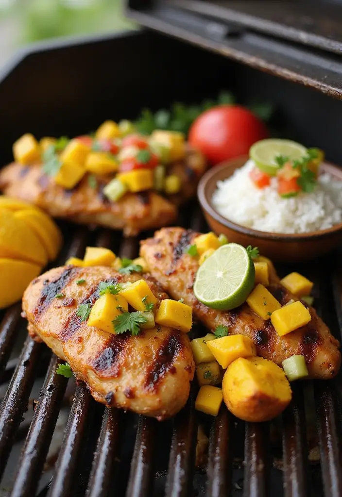 28 Chicken Thighs on the Grill Recipes That Are Smoky & Juicy 23 28 Chicken Thighs on the Grill Recipes That Are Smoky & Juicy - 22. Caribbean Mango Grilled Chicken Thighs