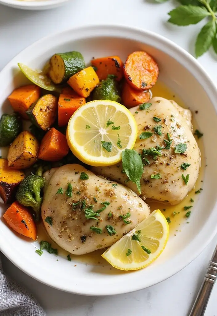 28 Crockpot Chicken Recipes Dairy Free That Are Still Creamy & Delicious 4 28 Crockpot Chicken Recipes Dairy Free That Are Still Creamy & Delicious - 3. Lemon Herb Slow Cooker Chicken