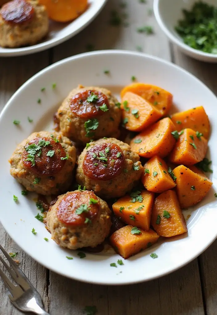 28 French Onion Chicken Meatballs Recipes That Are Juicy & Unique 12 28 French Onion Chicken Meatballs Recipes That Are Juicy & Unique - 11. French Onion Chicken Meatballs with Sweet Potatoes
