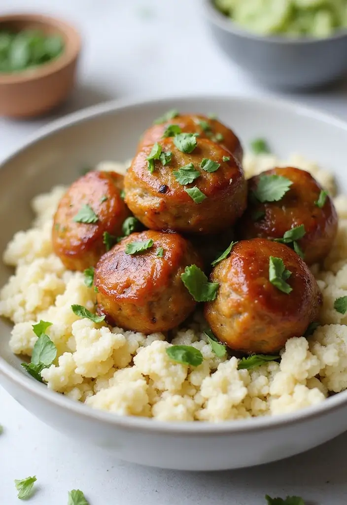 28 French Onion Chicken Meatballs Recipes That Are Juicy & Unique 14 28 French Onion Chicken Meatballs Recipes That Are Juicy & Unique - 13. French Onion Chicken Meatballs with Cauliflower Rice