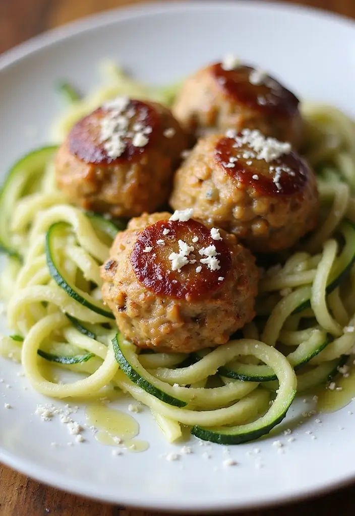 28 French Onion Chicken Meatballs Recipes That Are Juicy & Unique 15 28 French Onion Chicken Meatballs Recipes That Are Juicy & Unique - 14. French Onion Chicken Meatballs with Zucchini Noodles