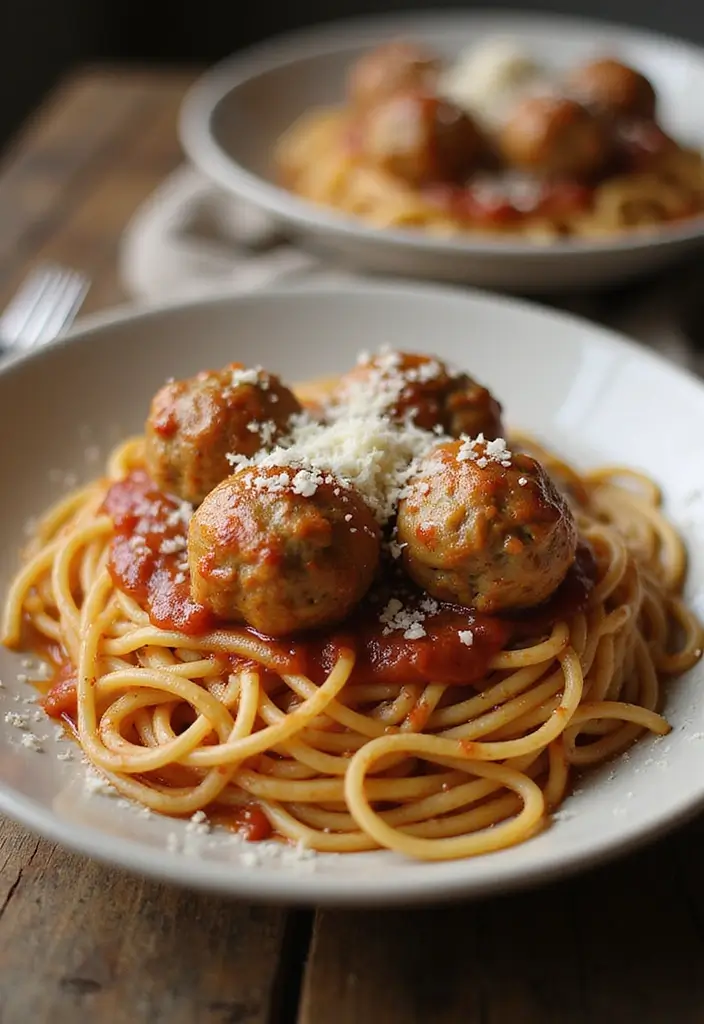 28 French Onion Chicken Meatballs Recipes That Are Juicy & Unique 23 28 French Onion Chicken Meatballs Recipes That Are Juicy & Unique - 22. Spaghetti with French Onion Chicken Meatballs