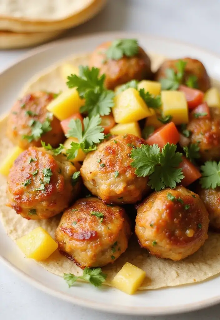 28 French Onion Chicken Meatballs Recipes That Are Juicy & Unique 26 28 French Onion Chicken Meatballs Recipes That Are Juicy & Unique - 25. French Onion Chicken Meatballs with Pineapple Salsa