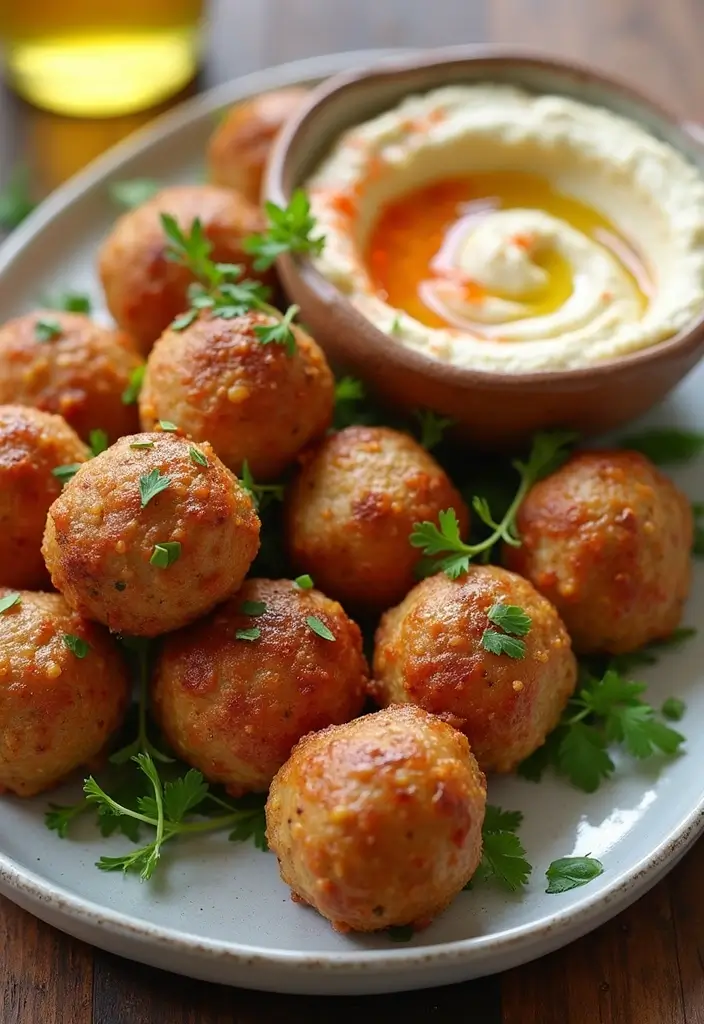 28 French Onion Chicken Meatballs Recipes That Are Juicy & Unique 29 28 French Onion Chicken Meatballs Recipes That Are Juicy & Unique - 28. French Onion Chicken Meatballs with Hummus