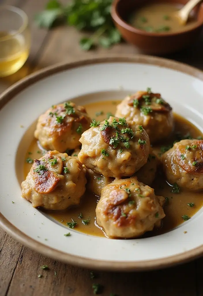 28 French Onion Chicken Meatballs Recipes That Are Juicy & Unique 5 28 French Onion Chicken Meatballs Recipes That Are Juicy & Unique - 4. French Onion Chicken Meatballs with Mushroom Gravy