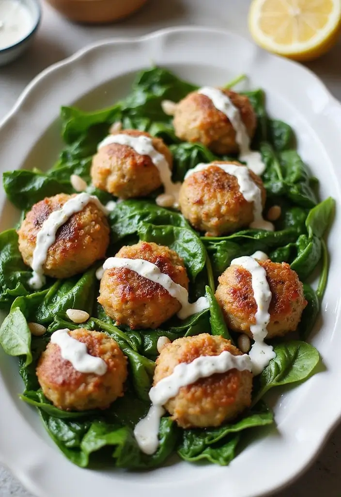 28 French Onion Chicken Meatballs Recipes That Are Juicy & Unique 9 28 French Onion Chicken Meatballs Recipes That Are Juicy & Unique - 8. French Onion Chicken Meatballs with Spinach