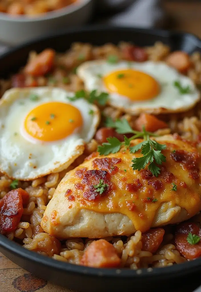 28 French Onion Chicken and Rice Bake Recipes That Are Family Favorites 16 28 French Onion Chicken and Rice Bake Recipes That Are Family Favorites - 15. Breakfast-Style French Onion Chicken and Rice Bake