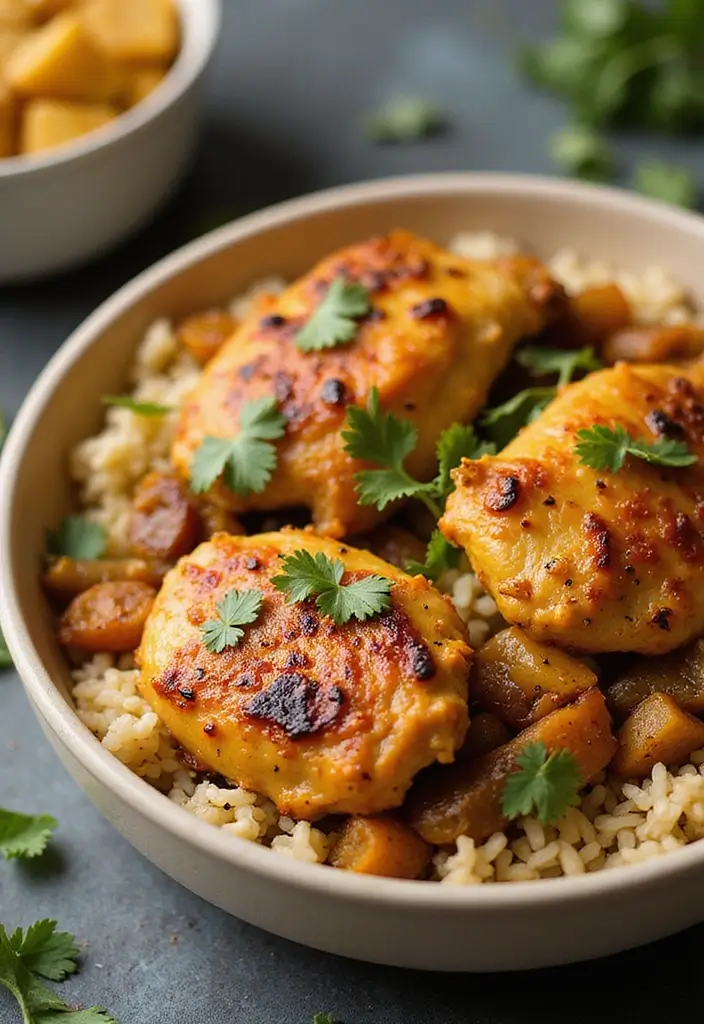 28 French Onion Chicken and Rice Bake Recipes That Are Family Favorites 18 28 French Onion Chicken and Rice Bake Recipes That Are Family Favorites - 17. Indian-Style French Onion Chicken and Rice Bake