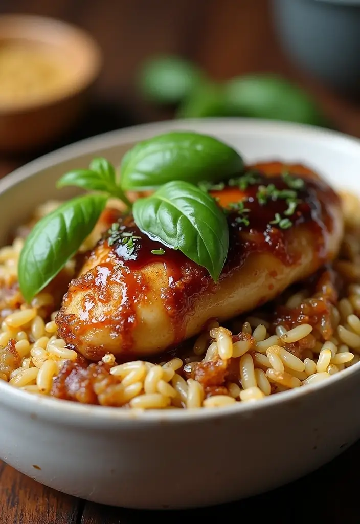 28 French Onion Chicken and Rice Bake Recipes That Are Family Favorites 20 28 French Onion Chicken and Rice Bake Recipes That Are Family Favorites - 19. Balsamic Glazed French Onion Chicken and Rice Bake