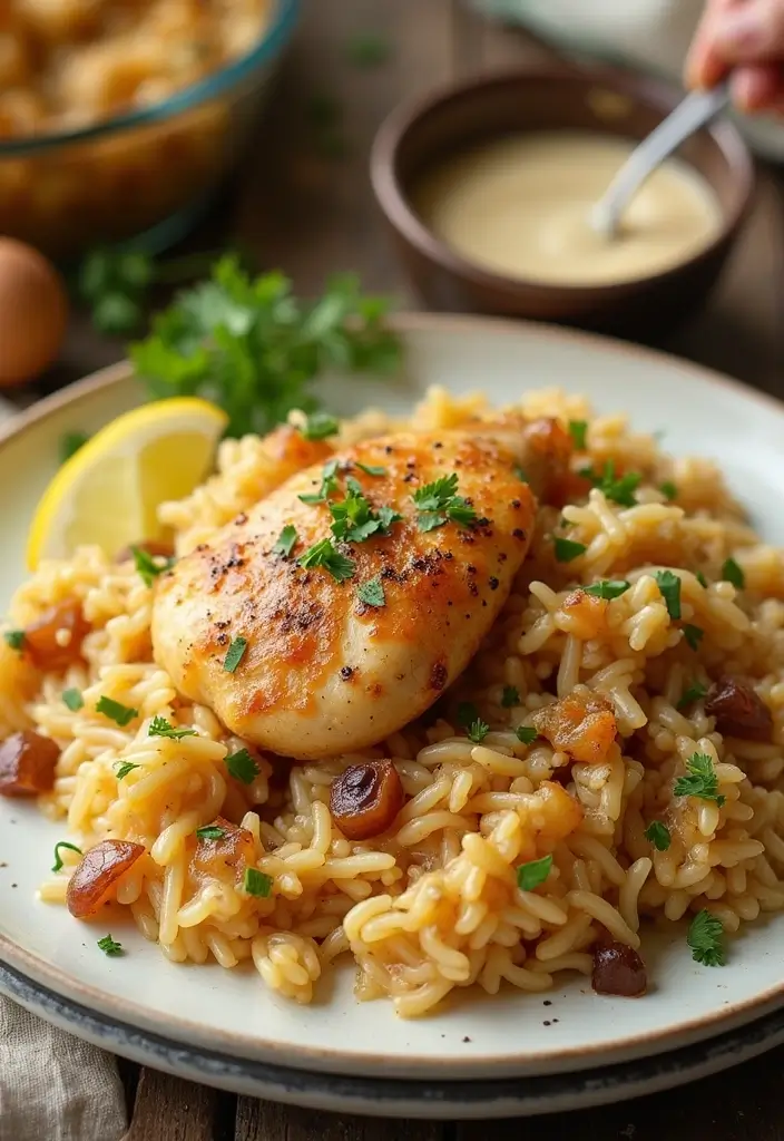 28 French Onion Chicken and Rice Bake Recipes That Are Family Favorites 21 28 French Onion Chicken and Rice Bake Recipes That Are Family Favorites - 20. Maple Dijon French Onion Chicken and Rice Bake