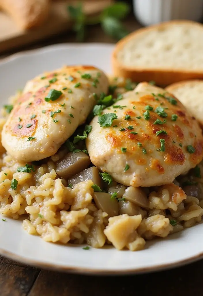 28 French Onion Chicken and Rice Bake Recipes That Are Family Favorites 5 28 French Onion Chicken and Rice Bake Recipes That Are Family Favorites - 4. Herb-Infused French Onion Chicken and Rice Bake