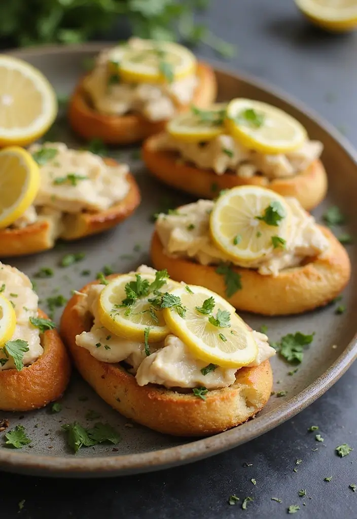 28 Lemon Garlic Chicken Bites That Are Simple & Flavorful 19 28 Lemon Garlic Chicken Bites That Are Simple & Flavorful - 18. Lemon Garlic Chicken Crostini