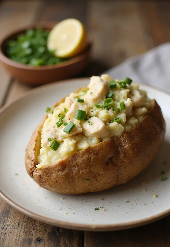 28 Lemon Garlic Chicken Bites That Are Simple & Flavorful 29 28 Lemon Garlic Chicken Bites That Are Simple & Flavorful - 28. Lemon Garlic Chicken Baked Potato