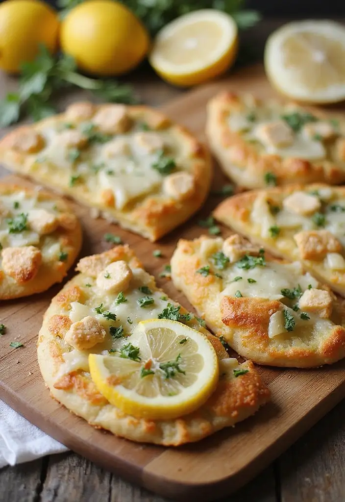 28 Lemon Garlic Chicken Bites That Are Simple & Flavorful 10 28 Lemon Garlic Chicken Bites That Are Simple & Flavorful - 9. Lemon Garlic Chicken Flatbreads