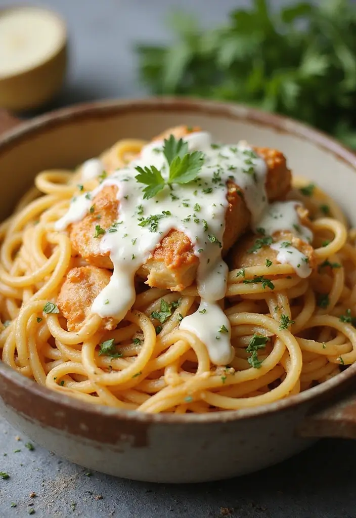 28 Million Dollar Chicken Spaghetti Recipes That Are Cheesy Comfort 12 28 Million Dollar Chicken Spaghetti Recipes That Are Cheesy Comfort - 11. Million Dollar Chicken Spaghetti with Ranch Dressing