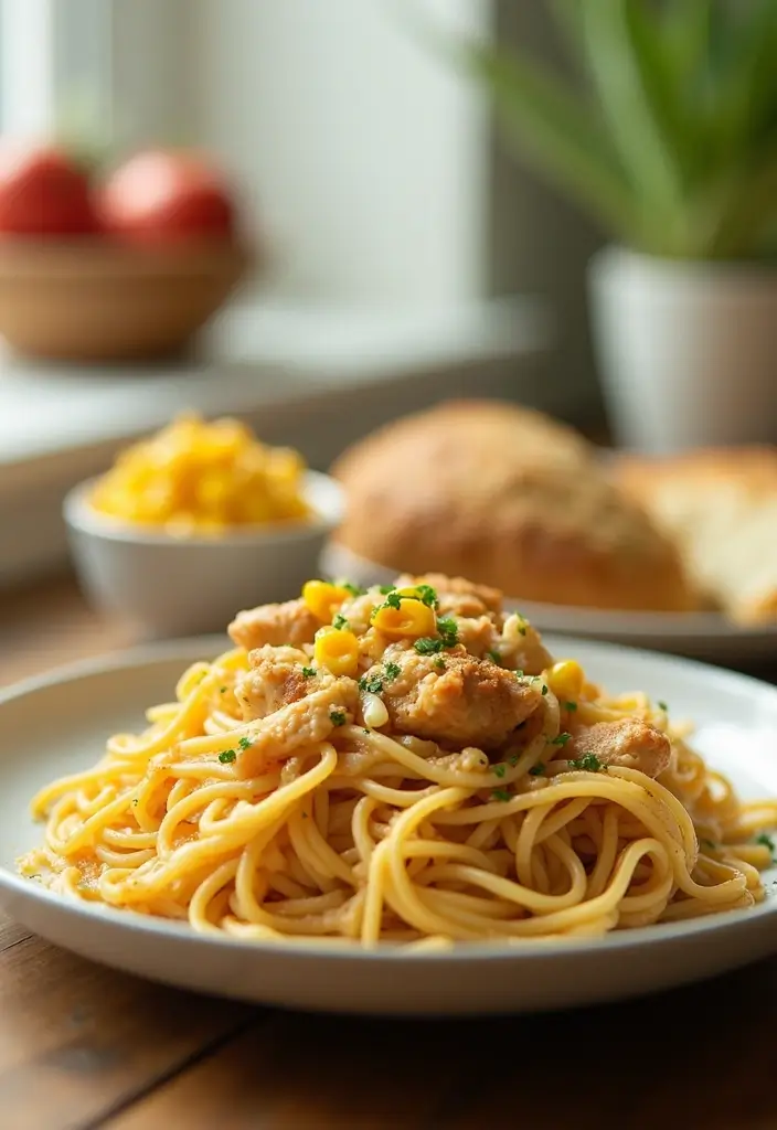 28 Million Dollar Chicken Spaghetti Recipes That Are Cheesy Comfort 24 28 Million Dollar Chicken Spaghetti Recipes That Are Cheesy Comfort - 23. Million Dollar Chicken Spaghetti with Corn