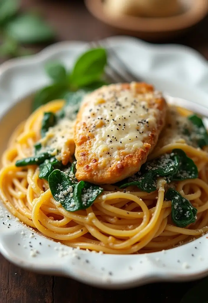 28 Million Dollar Chicken Spaghetti Recipes That Are Cheesy Comfort 8 28 Million Dollar Chicken Spaghetti Recipes That Are Cheesy Comfort - 7. Million Dollar Chicken Spaghetti with Spinach