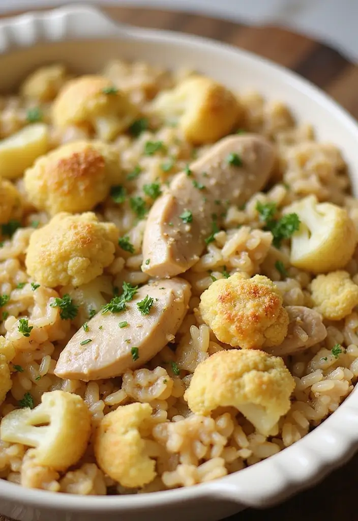 28 Minute Rice Chicken Casserole Recipes That Are Fast & Filling 24 28 Minute Rice Chicken Casserole Recipes That Are Fast & Filling - 23. Chicken & Rice Casserole with Cauliflower