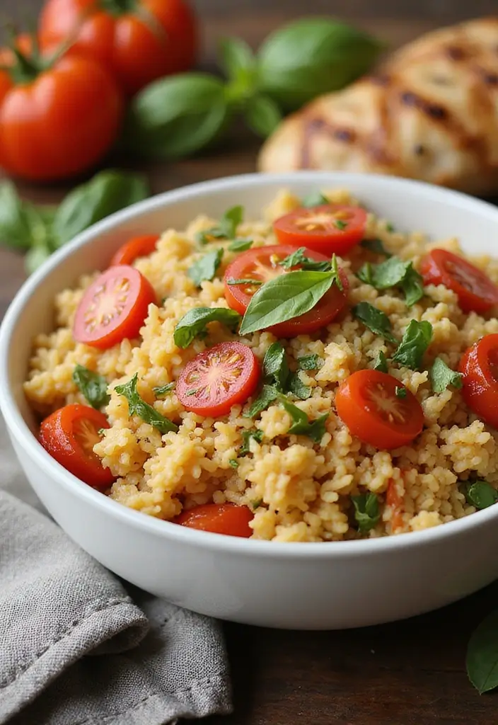 28 Rice Side Dishes for Chicken That Complete Every Meal 15 28 Rice Side Dishes for Chicken That Complete Every Meal - 14. Tomato Basil Rice