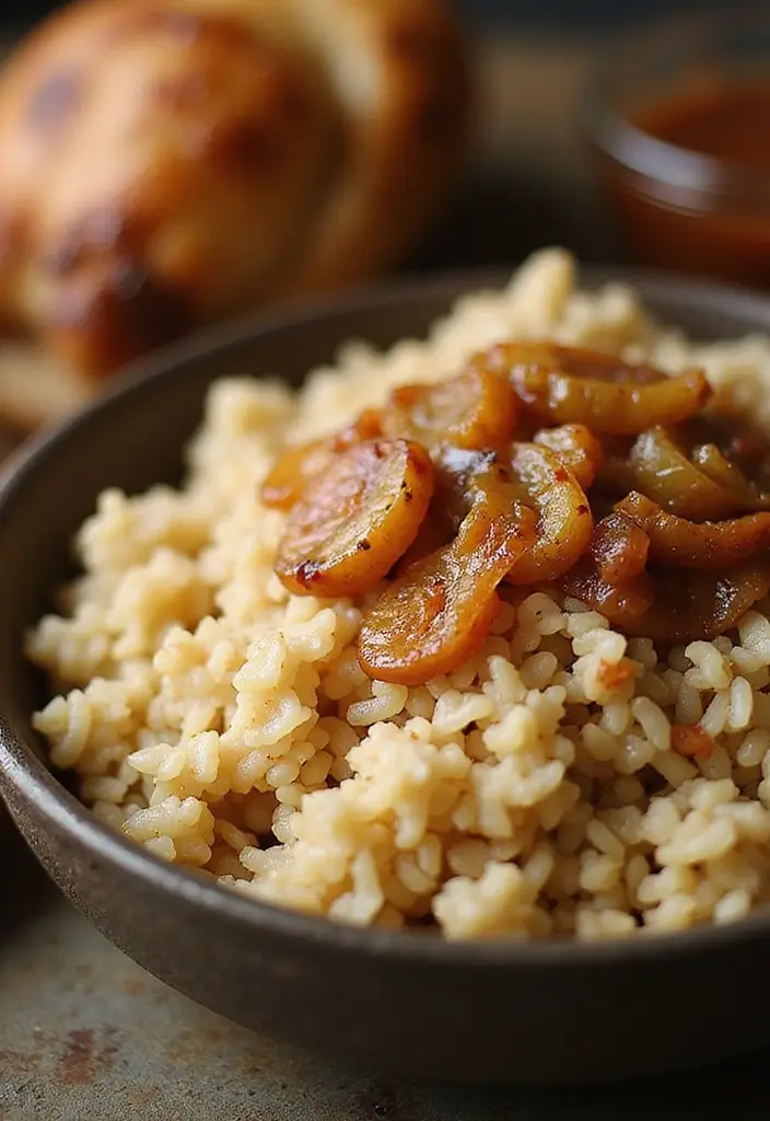 28 Rice Side Dishes for Chicken That Complete Every Meal 18 28 Rice Side Dishes for Chicken That Complete Every Meal - 17. Caramelized Onion Rice
