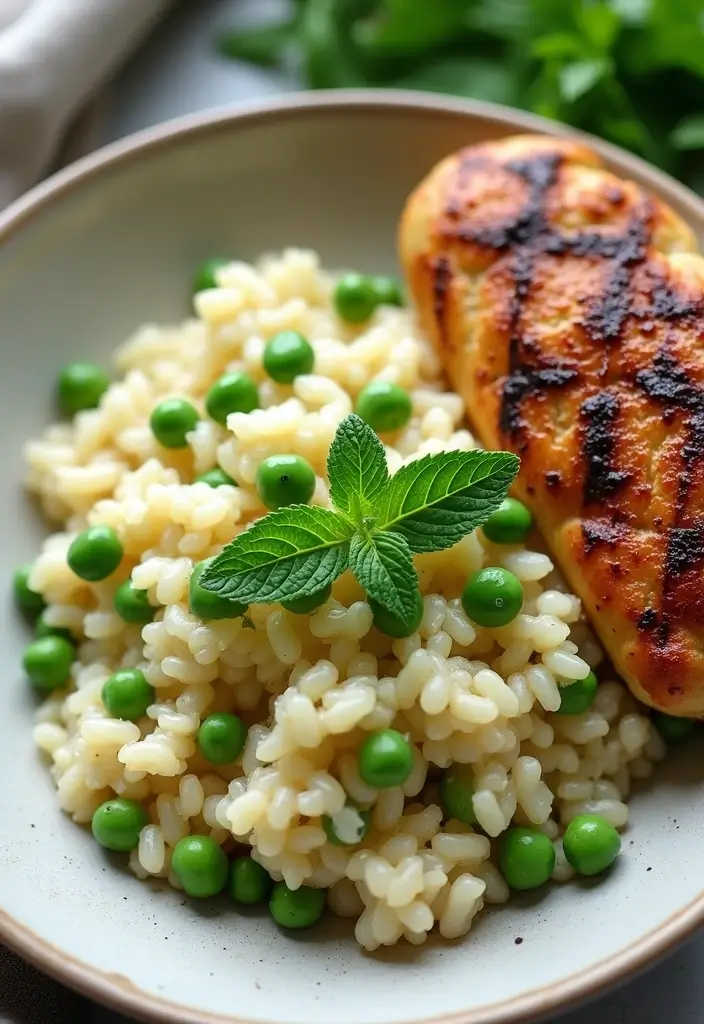 28 Rice Side Dishes for Chicken That Complete Every Meal 21 28 Rice Side Dishes for Chicken That Complete Every Meal - 20. Risotto with Peas and Mint