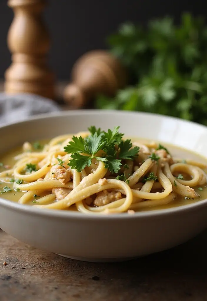 28 Rotisserie Chicken Noodle Soup Recipes That Heal & Comfort 13 28 Rotisserie Chicken Noodle Soup Recipes That Heal & Comfort - 12. Garlic & Herb Rotisserie Chicken Noodle Soup