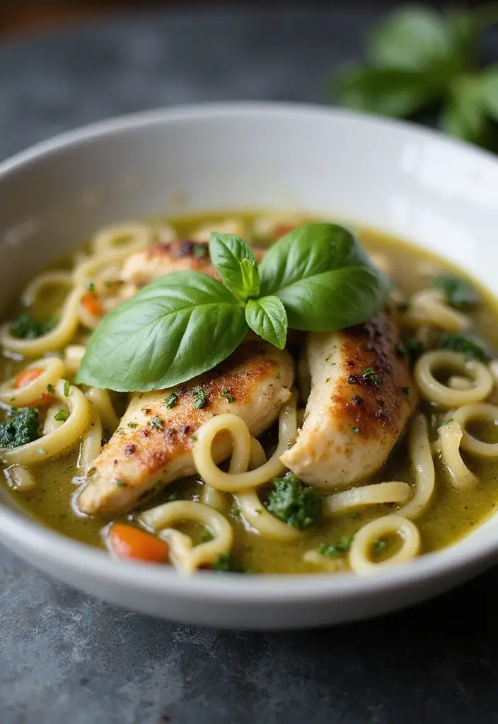 28 Rotisserie Chicken Noodle Soup Recipes That Heal & Comfort 14 28 Rotisserie Chicken Noodle Soup Recipes That Heal & Comfort - 13. Pesto Rotisserie Chicken Noodle Soup