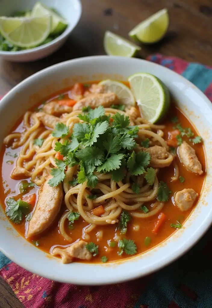 28 Rotisserie Chicken Noodle Soup Recipes That Heal & Comfort 8 28 Rotisserie Chicken Noodle Soup Recipes That Heal & Comfort - 7. Thai Coconut Rotisserie Chicken Noodle Soup