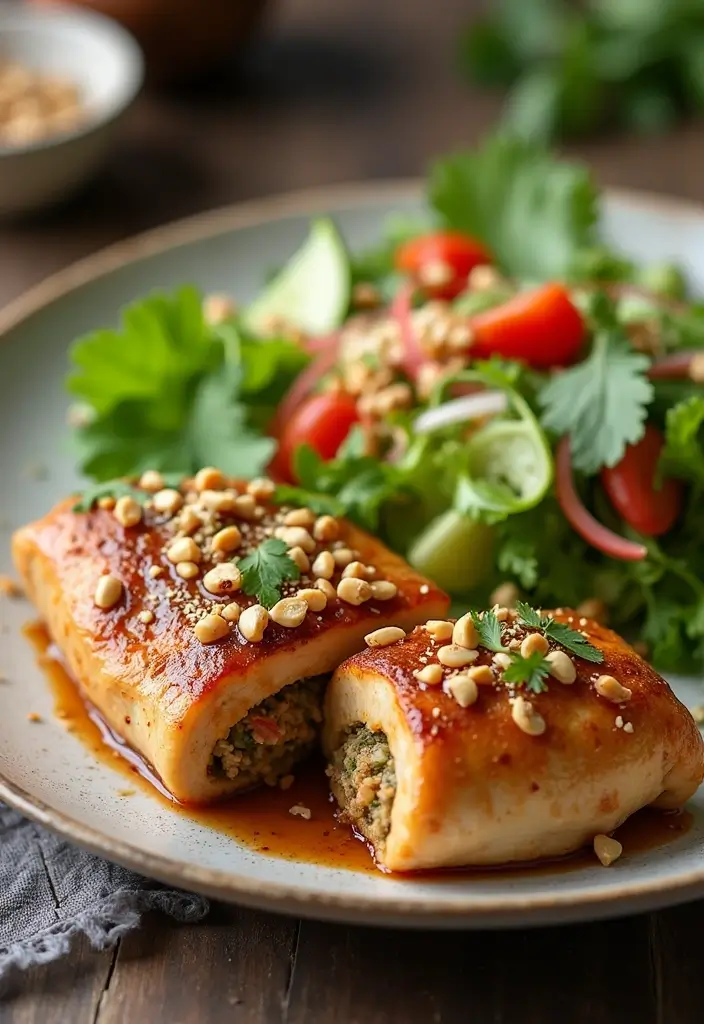 28 Ruth's Chris Stuffed Chicken Recipes That Feel Restaurant-Quality 13 28 Ruth's Chris Stuffed Chicken Recipes That Feel Restaurant-Quality - 12. Thai Peanut and Coconut Stuffed Chicken