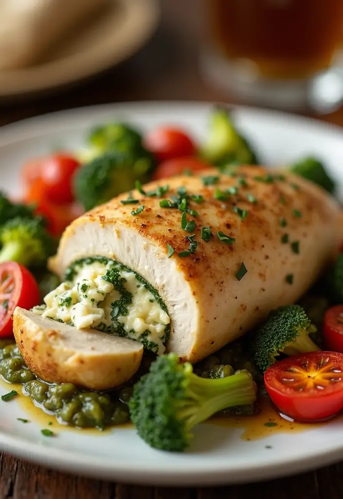 28 Ruth's Chris Stuffed Chicken Recipes That Feel Restaurant-Quality 14 28 Ruth's Chris Stuffed Chicken Recipes That Feel Restaurant-Quality - 13. Garlic and Herb Goat Cheese Stuffed Chicken