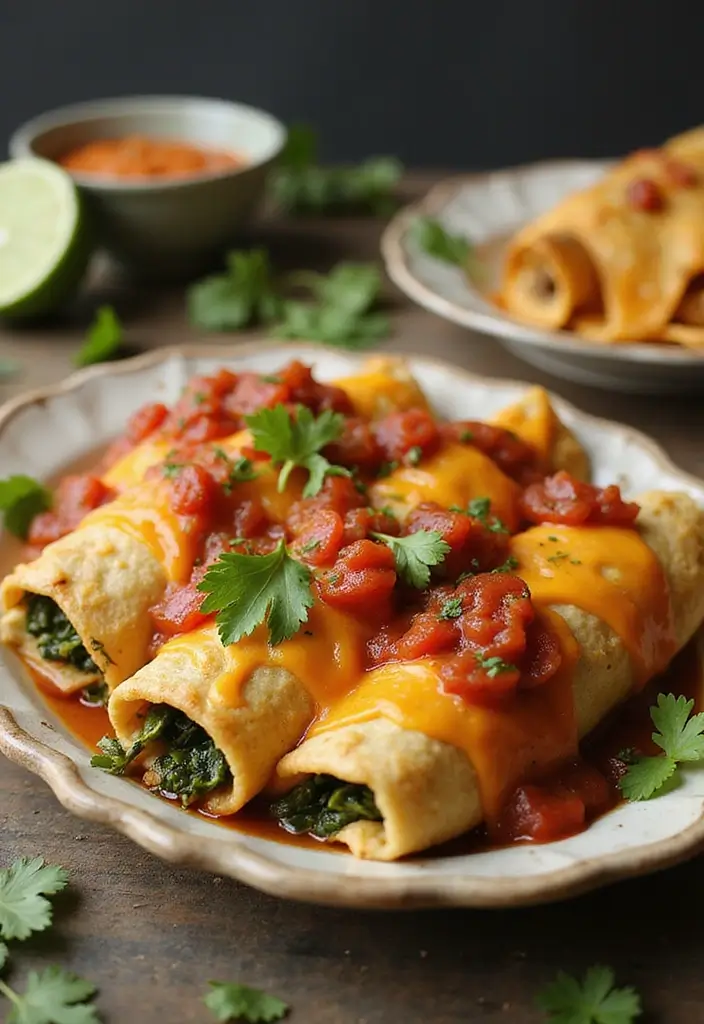 29 Chicken and Spinach Recipes That Are Healthy & Creamy 12 29 Chicken and Spinach Recipes That Are Healthy & Creamy - 11. Chicken and Spinach Enchiladas