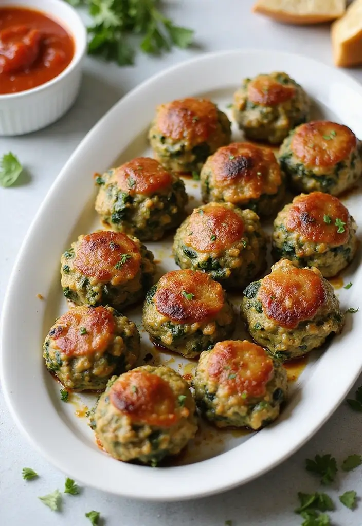 29 Chicken and Spinach Recipes That Are Healthy & Creamy 15 29 Chicken and Spinach Recipes That Are Healthy & Creamy - 14. Spinach and Chicken Meatballs
