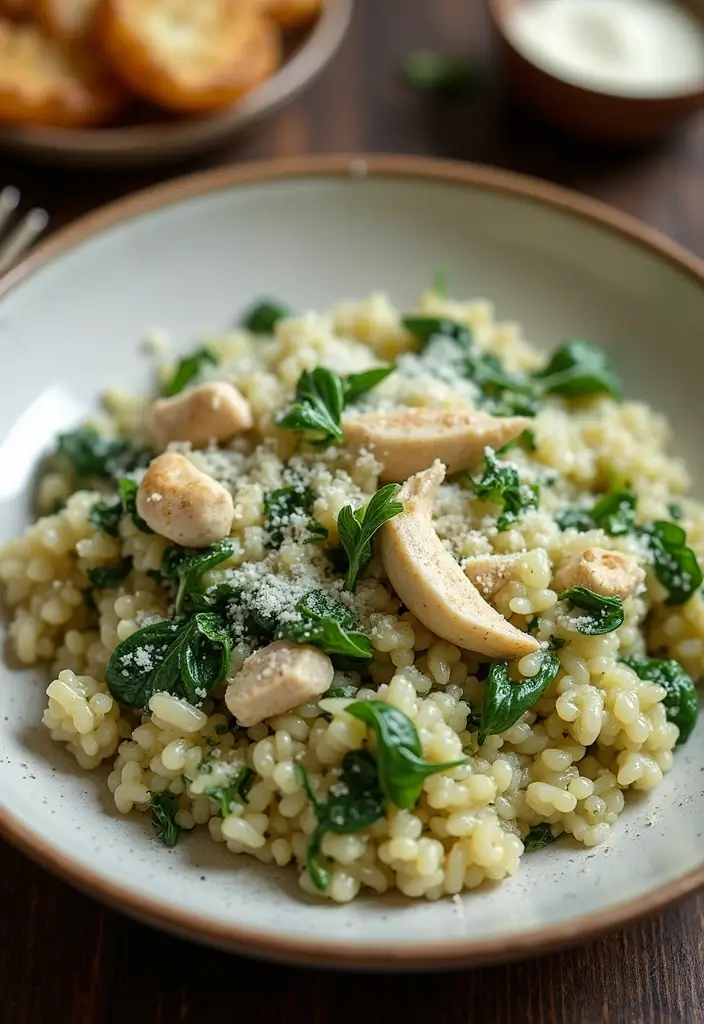 29 Chicken and Spinach Recipes That Are Healthy & Creamy 18 29 Chicken and Spinach Recipes That Are Healthy & Creamy - 17. Spinach and Chicken Risotto