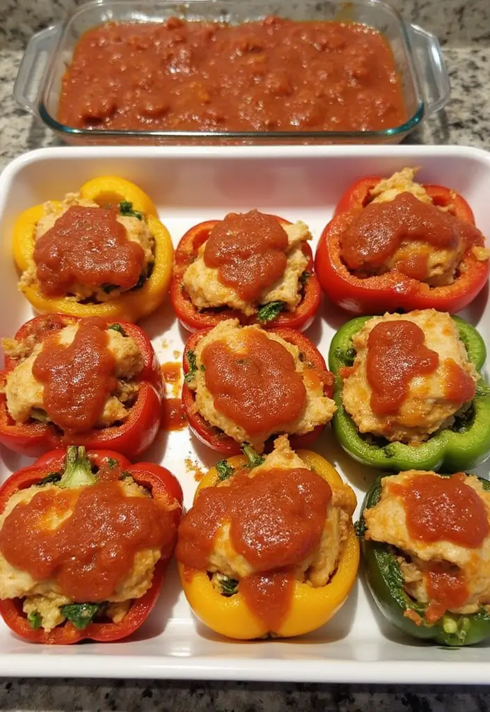 29 Chicken and Spinach Recipes That Are Healthy & Creamy 27 29 Chicken and Spinach Recipes That Are Healthy & Creamy - 26. Chicken and Spinach Stuffed Peppers