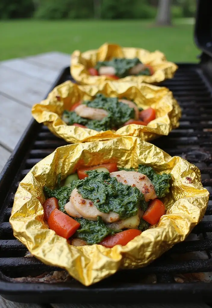 29 Chicken and Spinach Recipes That Are Healthy & Creamy 30 29 Chicken and Spinach Recipes That Are Healthy & Creamy - 29. Spinach and Chicken Foil Packets