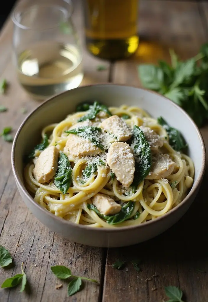 29 Chicken and Spinach Recipes That Are Healthy & Creamy 6 29 Chicken and Spinach Recipes That Are Healthy & Creamy - 5. Creamy Chicken and Spinach Pasta