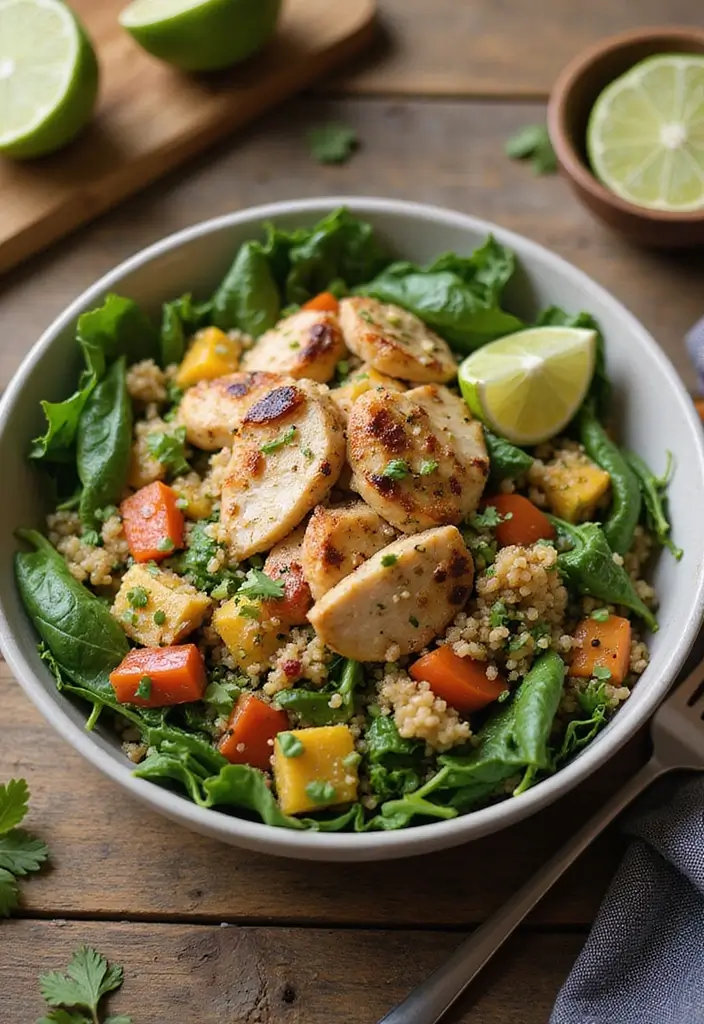 29 Chicken and Spinach Recipes That Are Healthy & Creamy 7 29 Chicken and Spinach Recipes That Are Healthy & Creamy - 6. Spinach and Chicken Quinoa Bowls