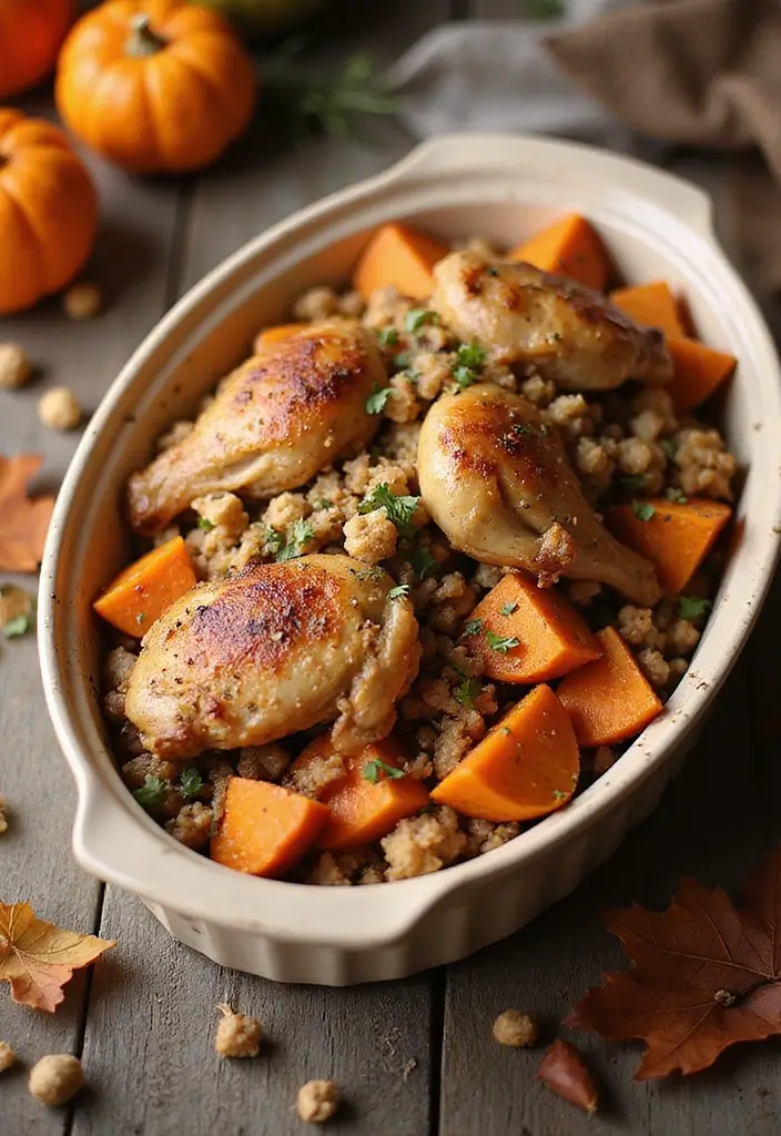 29 Chicken and Stuffing Recipes That Feel Holiday Ready 13 29 Chicken and Stuffing Recipes That Feel Holiday Ready - 12. Sweet Potato Chicken and Stuffing Bake